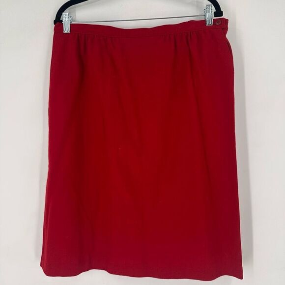 Vintage Pendleton Womens Apple Red Wool Double Breasted Blazer Skirt Set Size XL - Picture 10 of 16